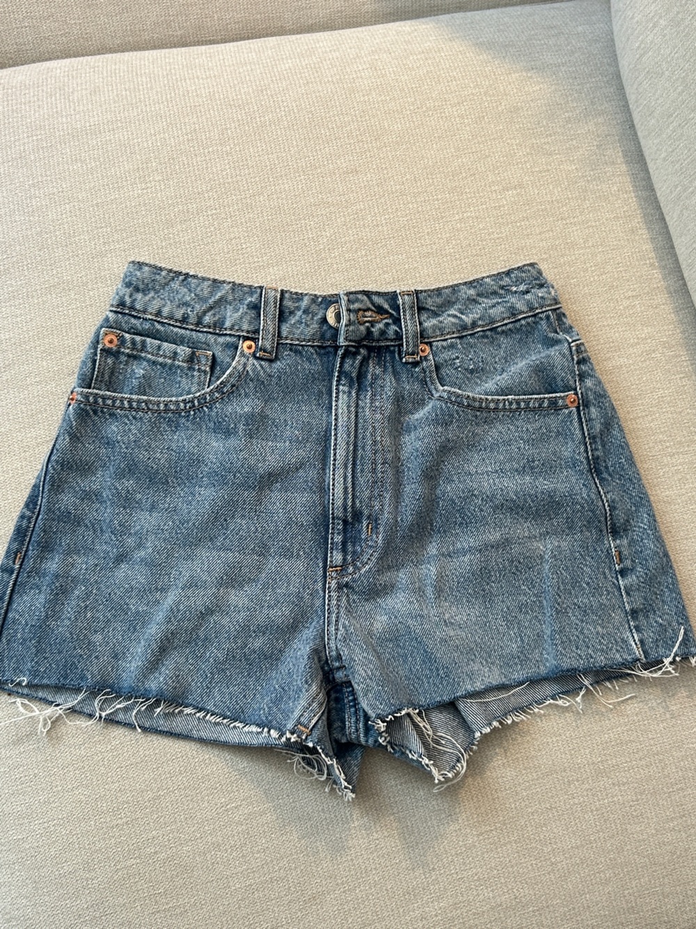 Garage Classic High-Rise Jean Shorts - Medium Blue